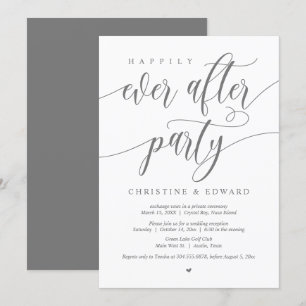Elopement, Happily Ever After Party, Grey Invitati Invitation