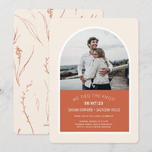 Elopement Photo Wedding Announcement Modern Arch