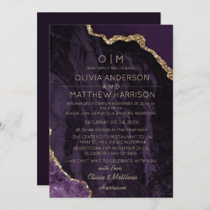Elopement Violet Mariage Réception Invitation
