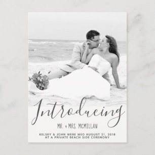 Elopement Wedding Announcement Photo Postcard