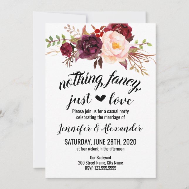 Elopement wedding invitation (Front)