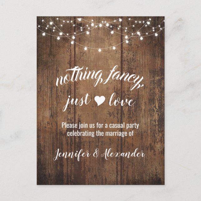 Elopement wedding postcard invitation (Front)