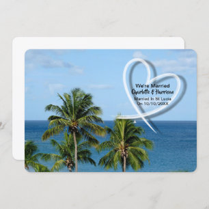 Elopement Wedding Reception Only Married St Lucia Invitation