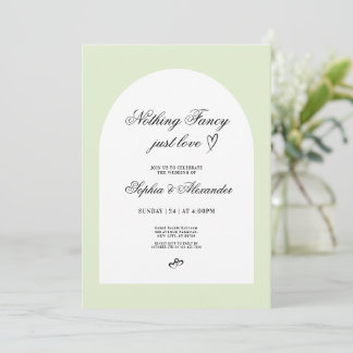 Elopement Wedding Receptiong Invitation,Arch Green Invitation