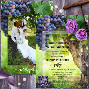 Elopement Wine Themed Wedding Photo Invitation
