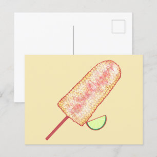 Elote Mexican street style Corn  On The Cob Postcard