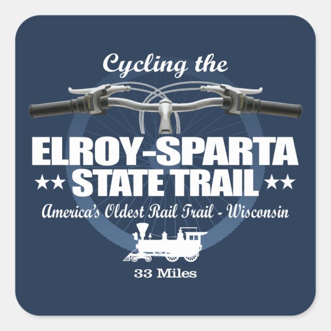 Elroy-Sparta State Trail (H2) Square Sticker (Front)