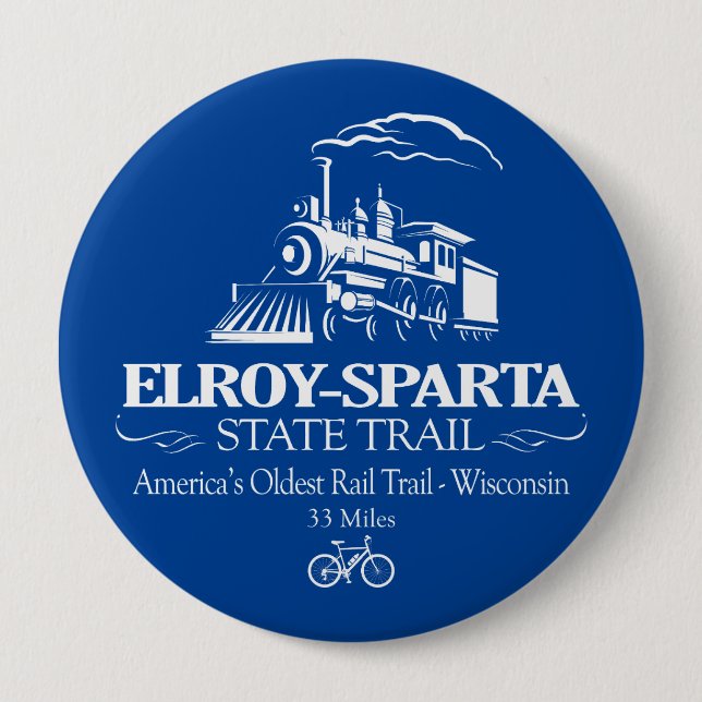Elroy-Sparta State Trail (RT) 4 Inch Round Button (Front)