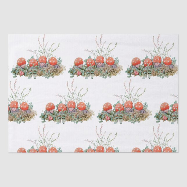 Elsa Beskow Whimsical Mushroom Children  Tissue Paper (Front)