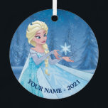 Elsa | Catching Snowflake Add Your Name Metal Ornament<br><div class="desc">Bring the magic of Arendelle to your holiday décor with this personalized Frozen metal ornament featuring Elsa catching a snowflake. Set against a frosty winter backdrop with shimmering snowflakes, this enchanting design captures the elegance and wonder of Queen Elsa. Customize it with a name or special message to create a...</div>
