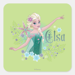 Elsa   Giving from the Heart Square Sticker