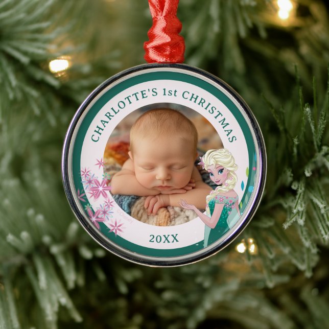 Elsa Holiday Wish Photo Metal Ornament (Tree)