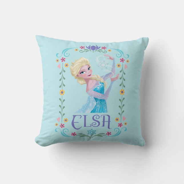 Elsa | My Powers are Strong Throw Pillow (Front)