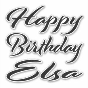 Elsa Name First name black Sticker Birthday