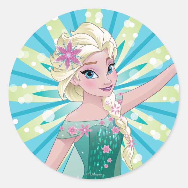Elsa | Perfect Day Classic Round Sticker (Front)