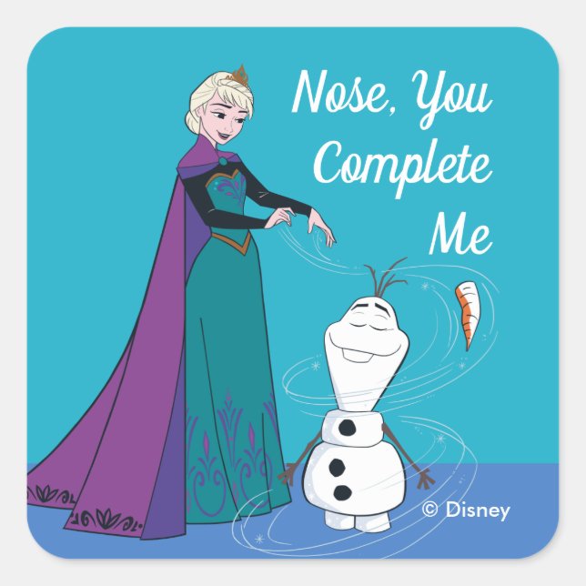 Elsa Permafrosting Olaf Square Sticker (Front)