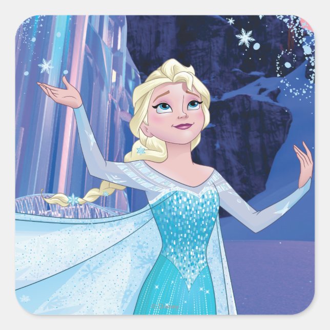 Elsa | Sparkling, Elegant Ice Square Sticker (Front)