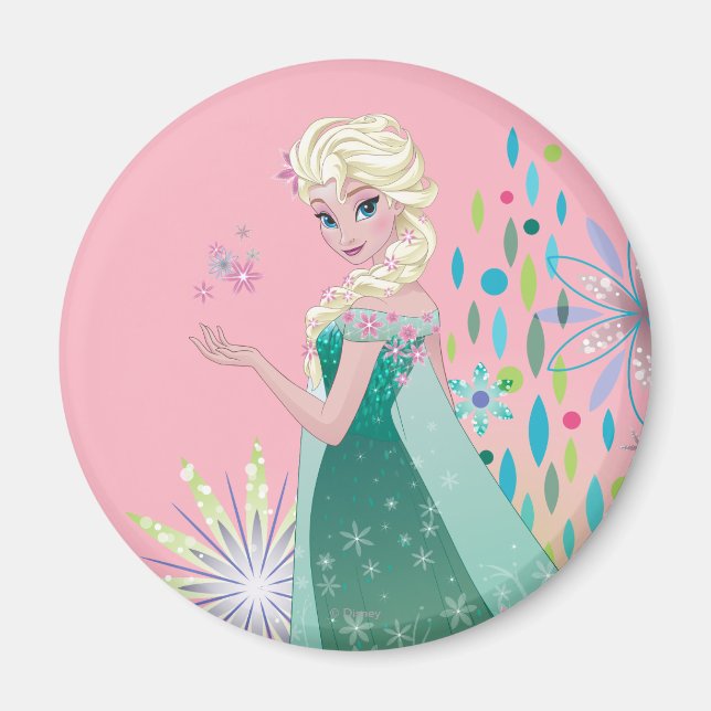 Elsa | Summer Wish with Flowers Magnet (Front)