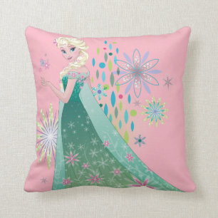 Elsa   Summer Wish with Flowers Throw Pillow