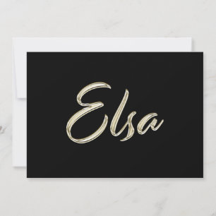 Elsa white gold Handwriting Karte Card