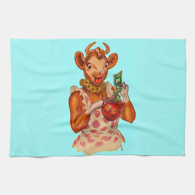 Elsie the Cow, money manager Kitchen Towel (Horizontal)