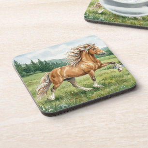 Elska Icelandic Horse Watercolor landscape Coaster