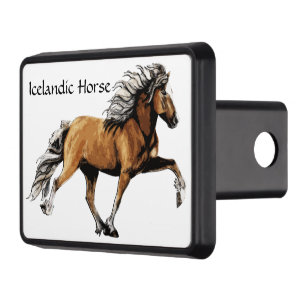 Elska the Icelandic Horse in tolt Trailer Hitch Cover