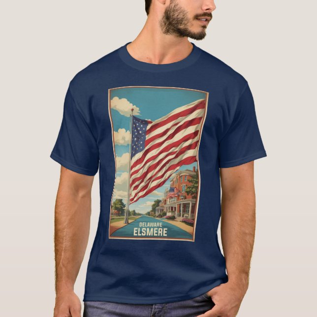 Elsmere Delaware USA Vintage Travel Tourism T-Shirt (Front)