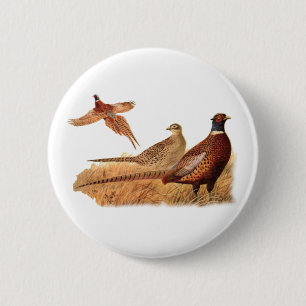 Elusive Pheasant Bird Hunting 2 Inch Round Button