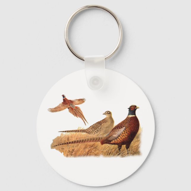 Elusive Pheasant Bird Hunting Keychain (Front)