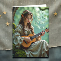 Elven Fairy with Ukulele | Personalized Birthday