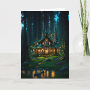 Elven Glade Castle Folded Holiday Card