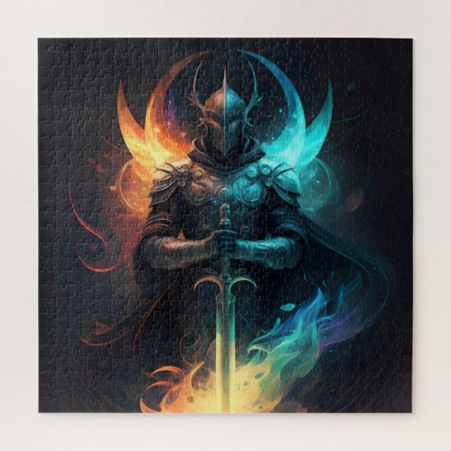 Elven Magic: Knight with Enchanted Sword Jigsaw Puzzle (Vertical)