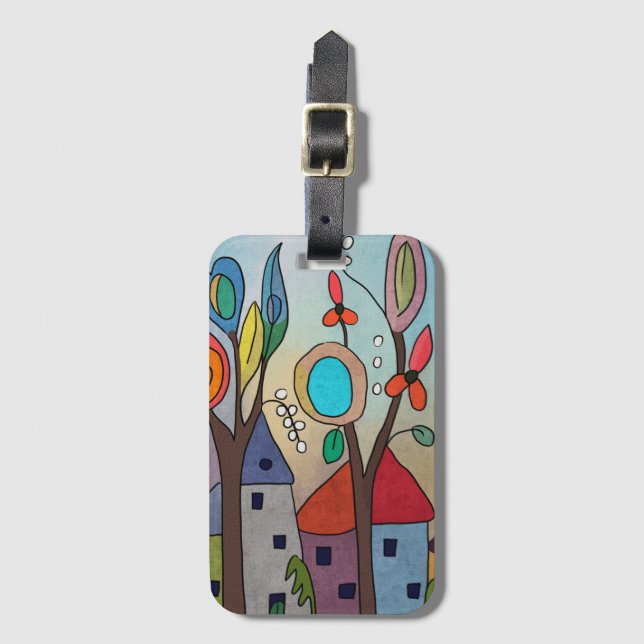 Elven village luggage tag (Front Vertical)