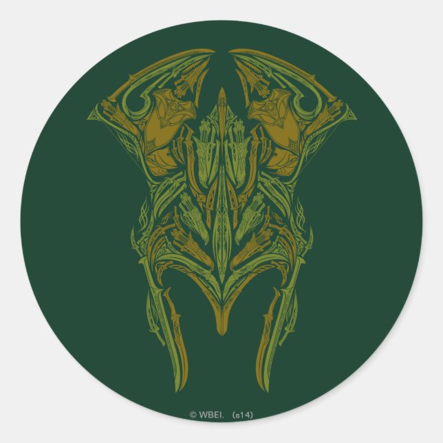 Elven Weapons Helmet Icon Classic Round Sticker (Front)