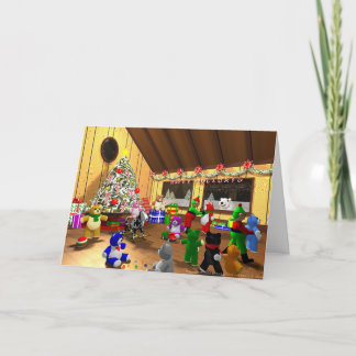 Elves and Bears Holiday Card