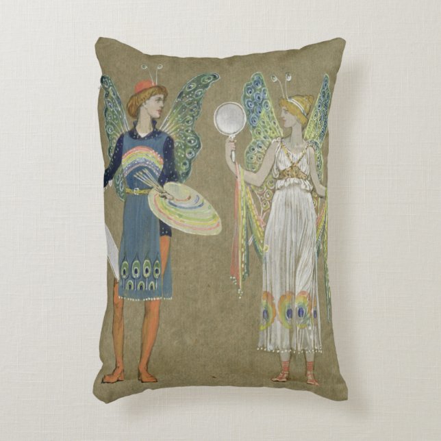 Elves and Fairy Painters, from 'The Snowman' 1899 Decorative Pillow (Front(Vertical))