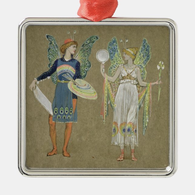 Elves and Fairy Painters, from 'The Snowman' 1899 Metal Ornament (Front)