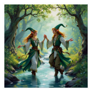 Elves Dancing Poster