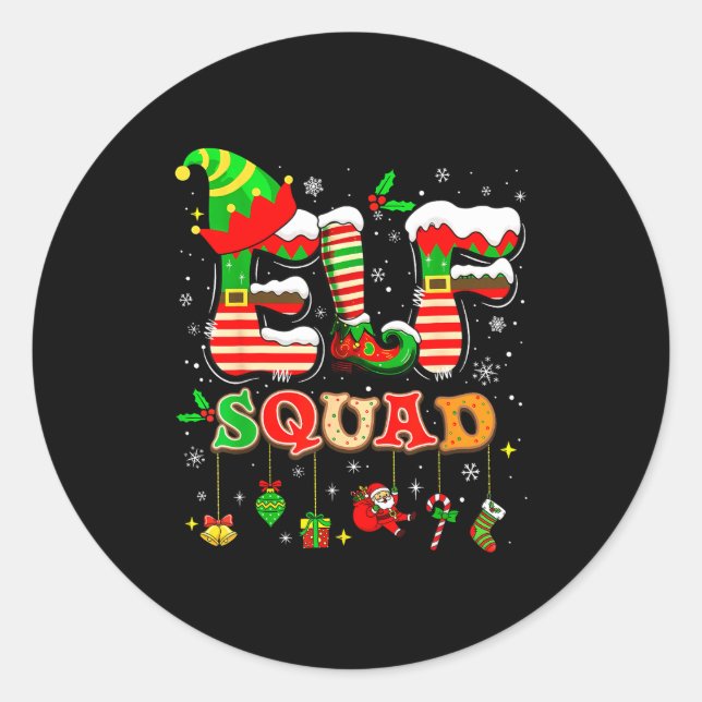 Elves Family Christmas Matching Pajamas Xmas Elf S Classic Round Sticker (Front)