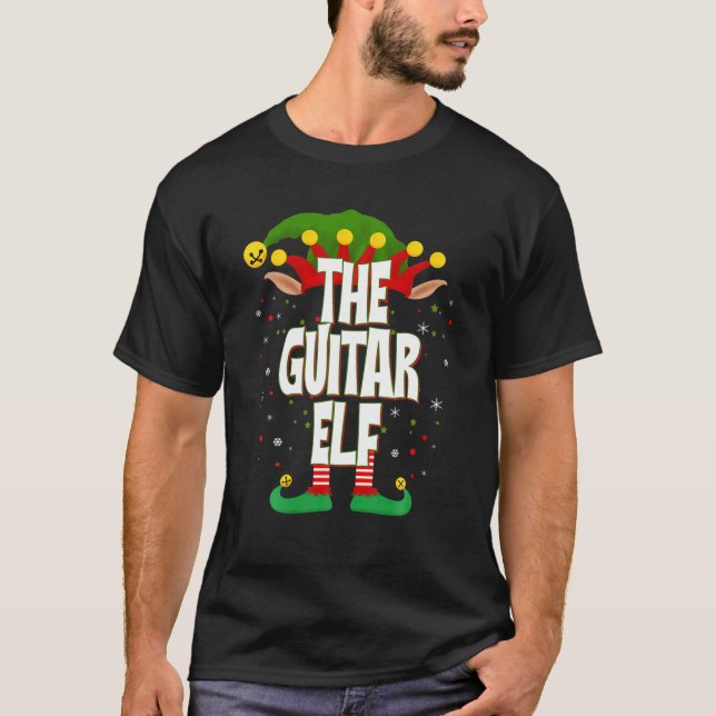 Elves Group The Guitar Elf Christmas T-Shirt (Front)
