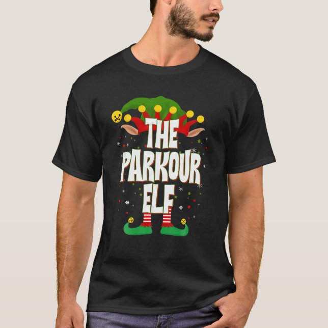 Elves Group The Parkour Elf Christmas T-Shirt (Front)