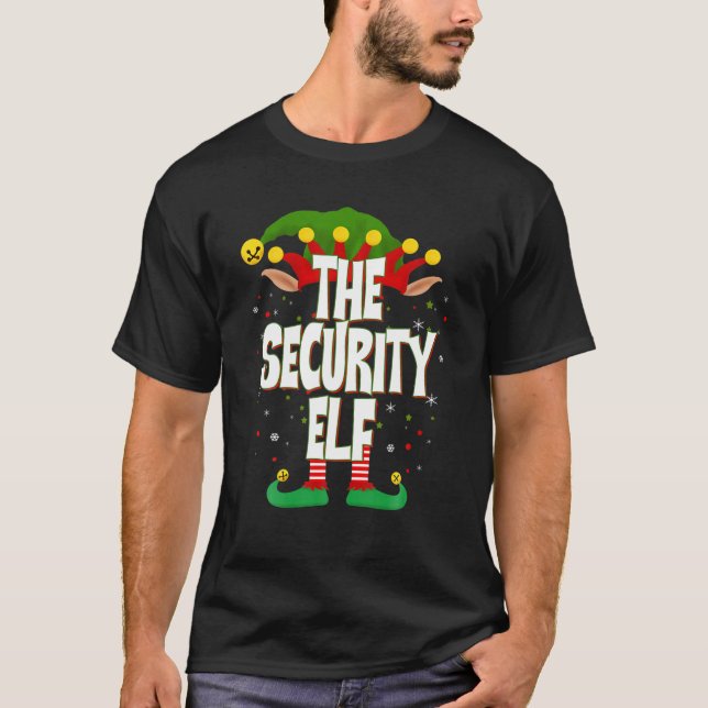 Elves Group The Security Elf Christmas T-Shirt (Front)