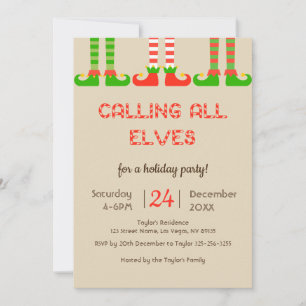 Elves Noël Fête Invitation