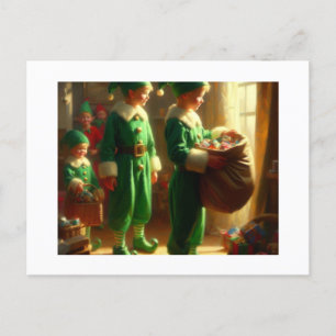Elves with Gifts, Postcard