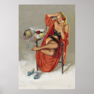 Elvgren949 Pin-Up Girl Undressing American Beauty Poster
