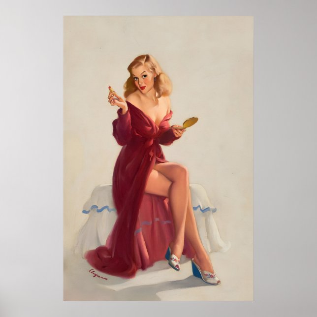 Elvgren Sexy PinUp Girl This Doesn't Keep the Cha Poster (Front)