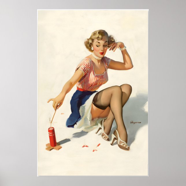 Elvgren Sexy PinUp Girl This Doesn't Keep the Cha Poster (Front)