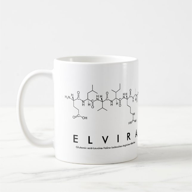 Elvira peptide name mug (Left)