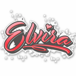 Elvira rouge Heart Graffiti Autocollant Sticker